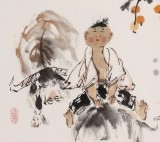 楊西沐 四尺三開《歸牛如風(fēng)》 中國美術(shù)家協(xié)會會員（詢價(jià)）