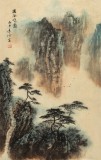 何實(shí) 四尺三開《幽谷鳴禽》吉林著名山水畫家
