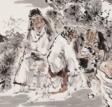 楊西沐 四尺《竹林七賢圖》 中國美術(shù)家協(xié)會會員（詢價）