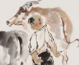 楊西沐 四尺三開《牧牛圖》 中國美術家協會會員（詢價）