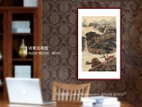 何實 四尺三開《放舟秋色兩岸紅》 吉林著名山水畫家