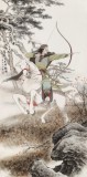 鄒本財(cái) 四尺館藏精品《響鈴公主狩獵圖》公主嶺市美協(xié)常務(wù)副主席