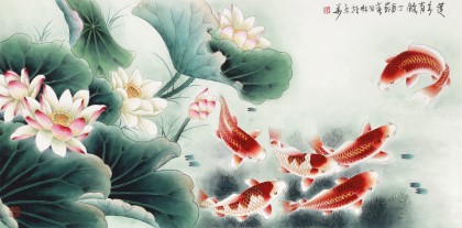 【已售】南海禪寺 妙林居士 四尺《連年有余》