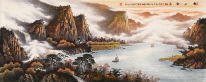 張慧仁 小八尺《秋山金色》 廣西山水畫家協會常務理事