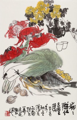 王永剛 四尺三開(kāi)《歲歲重陽(yáng) 今又重陽(yáng)》 國(guó)家一級(jí)美術(shù)師（詢價(jià)）