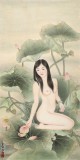 劉金前 三尺《夏日荷塘》 著名仕女畫家
