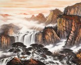 張慧仁 小八尺《秋山觀瀑圖》 廣西山水畫家協會常務理事