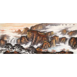 張慧仁 小八尺《秋山觀瀑圖》 廣西山水畫家協會常務理事