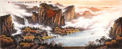 張慧仁 小八尺《金秋神韻圖》 廣西山水畫家協會常務理事