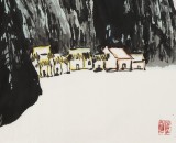 王永剛 四尺三開手指畫《山居圖》 國家一級美術師（詢價）