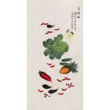 凌雪 四尺《百財圖》 北京美協會員