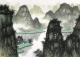 劉金河 八尺對開《漓水清韻》 中國美術家協會會員（詢價）