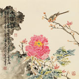 【已售】已裝框 曲逸之 四尺斗方《大富貴》 河南省著名花鳥(niǎo)畫(huà)家