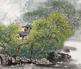 譚良干 四尺《一溪綠水皆春雨》 貴州山水畫名家