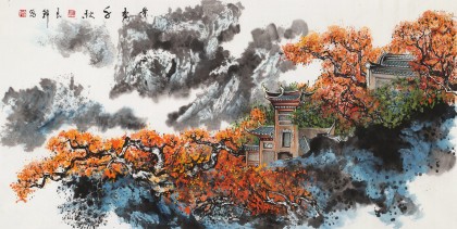 譚良干 四尺《景秀千秋》 貴州山水畫名家