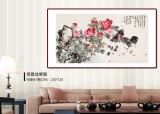 曲逸之 六尺《牡丹花品冠群芳》 河南省著名花鳥畫家