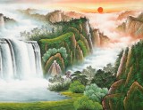 吳東 小八尺《旭日祥云》 著名易經(jīng)風(fēng)水畫家