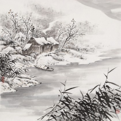 劉金河 四尺斗方《晚來天欲雪》 中美協(xié)會員（詢價）