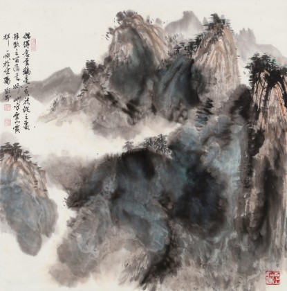 吳顯剛 四尺斗方《云山霞輝》 貴州七星關美協主席