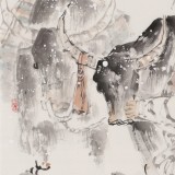 楊西沐 四尺斗方《高原初雪》 中國美術家協會會員（詢價）