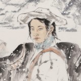 楊西沐 四尺斗方《高原初雪》 中國美術家協會會員（詢價）
