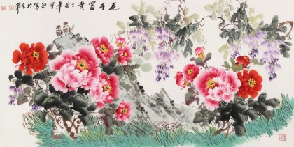 【已售】王寶欽 四尺《花開富貴》當代花鳥牡丹畫名家（詢價）