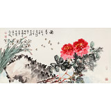 曲逸之 四尺《春醉》 河南省著名花鳥畫家