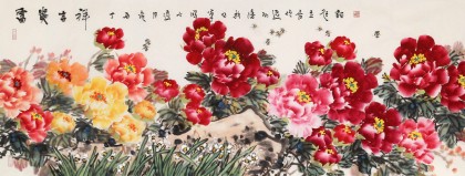 【已售】曲逸之 小六尺《富貴吉祥》 河南省著名花鳥畫家