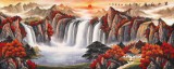吳東 小八尺《萬山紅遍》 著名易經風水畫家
