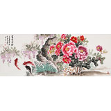 【已售】王寶欽 小六尺《富貴有余》當(dāng)代花鳥(niǎo)牡丹畫(huà)名家（詢(xún)價(jià)）