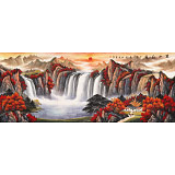 吳東 小八尺《萬山紅遍》 著名易經(jīng)風(fēng)水畫家