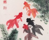 【已售】鄒友蒸 《魚樂》1992年作 已故國畫大家