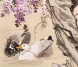 皇甫小喜 四尺《遙聞碧潭上 春晚紫藤開》 河南著名花鳥畫家