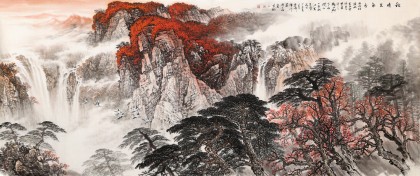 李碧峰 小八尺《秋晴泉?dú)庀恪?中國書畫家協(xié)會理事