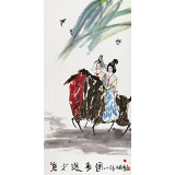 王永剛 四尺《唐女游春圖》 國家一級美術師（詢價）