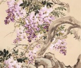 皇甫小喜 四尺《遙聞碧潭上 春晚紫藤開》 河南著名花鳥畫家