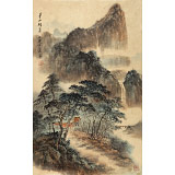 【已售】何實 四尺三開《華山雄姿》 吉林著名山水畫家