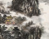 申凌翔 四尺三開《雨潤漓江三月天》 廣西山水畫名家