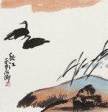 【已售】王永剛 三尺斗方《秋江》 國家一級美術師