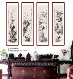 【已售】何華賢 四條屏《梅蘭竹菊》 潁淮書畫名家