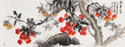 王寶欽小六尺《萬事如意》當代花鳥牡丹畫名家（詢價）
