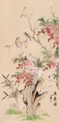 皇甫小喜 四尺《雙壽圖》 河南著名花鳥(niǎo)畫(huà)家