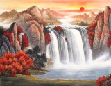 吳東 小八尺《秋山晴曉》 著名易經風水畫家