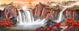 吳東 小八尺《秋山晴曉》 著名易經風水畫家
