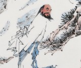 【已售】張春奇 四尺斗方《松下問童子》 徐悲鴻紀念館藝術中心理事（詢價）