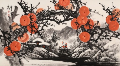趙金鸰三尺《冬日山邨》清華美院高研班導(dǎo)師（詢價(jià)）