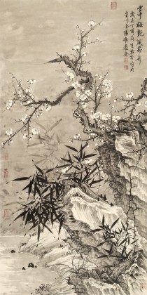 【已售】吳顯剛 四尺《雪中梅艷風(fēng)前竹》 貴州七星關(guān)美協(xié)主席