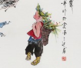 【已售】張春奇 四尺斗方《松下問童子》 徐悲鴻紀念館藝術中心理事（詢價）