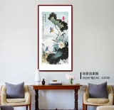 【已售】孫浩群《碧荷翠羽》 八十歲學(xué)院派繪畫名家（詢價）