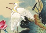 【已售】孫浩群 《蓮塘倩影》 八十歲學院派繪畫名家（詢價）